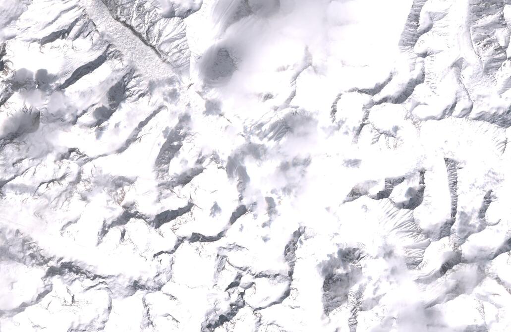 Aerial view of Bara Shigri Glacier