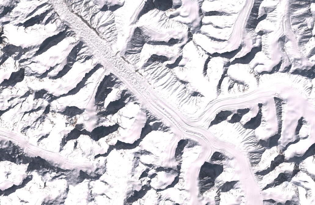 Aerial view of Bara Shigri Glacier