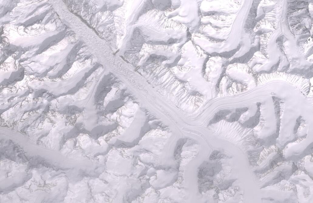 Aerial view of Bara Shigri Glacier