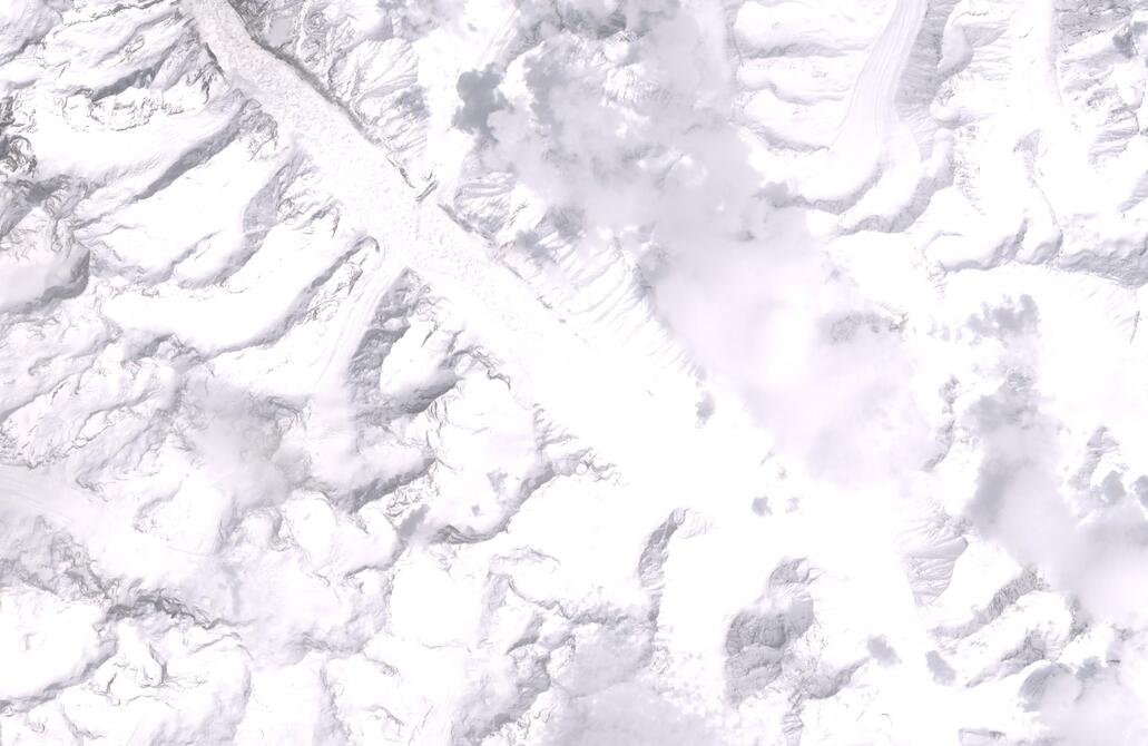 Aerial view of Bara Shigri Glacier