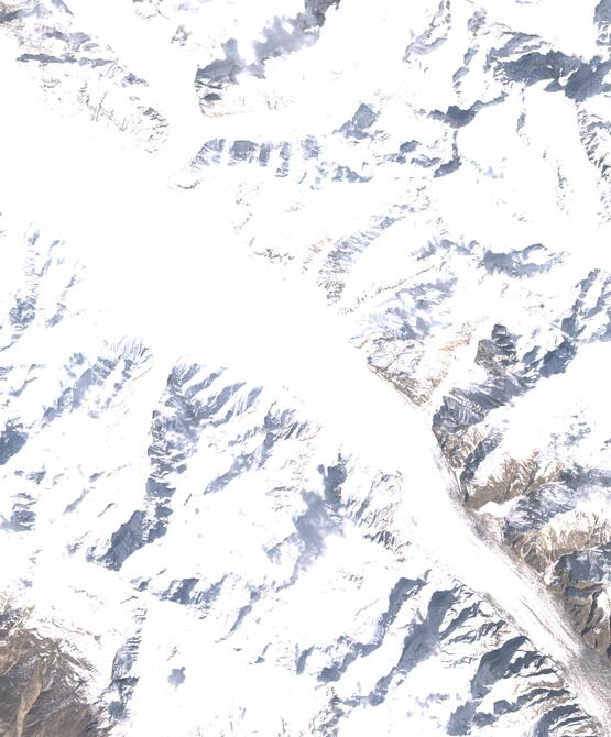 Aerial view of Biafo Glacier