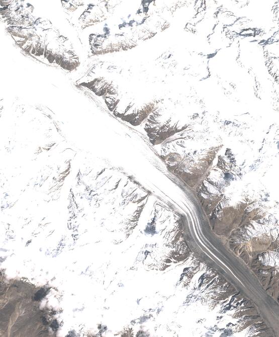 Aerial view of Biafo Glacier