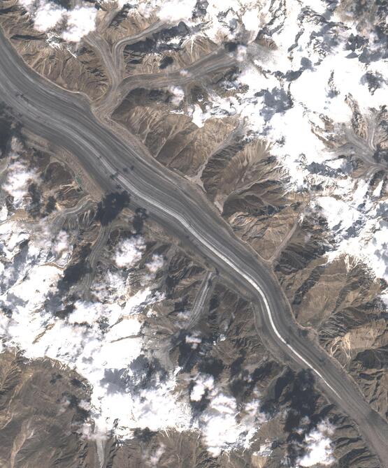 Aerial view of Biafo Glacier