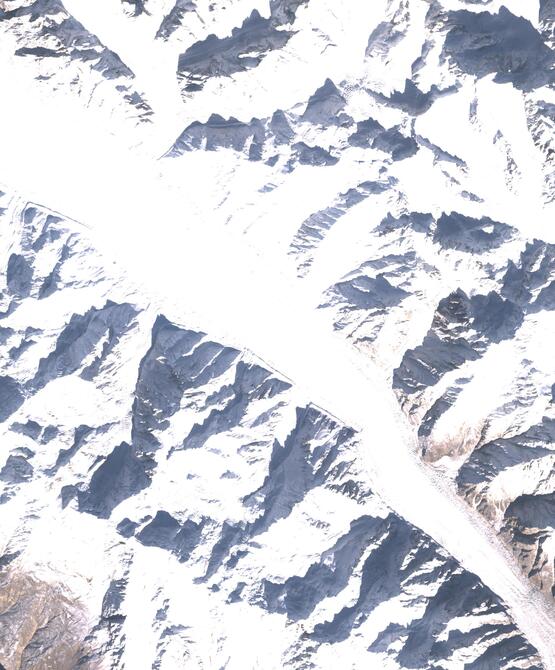 Aerial view of Biafo Glacier