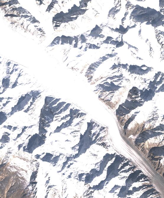 Aerial view of Biafo Glacier