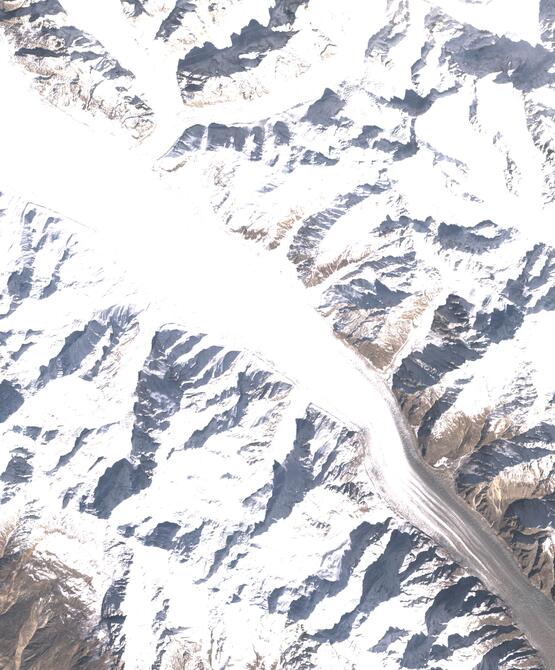 Aerial view of Biafo Glacier