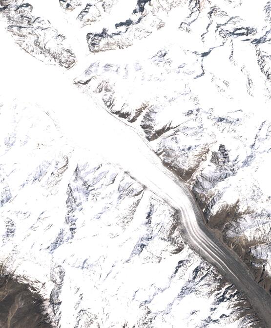 Aerial view of Biafo Glacier