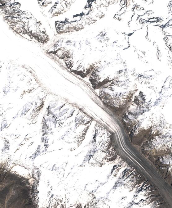 Aerial view of Biafo Glacier