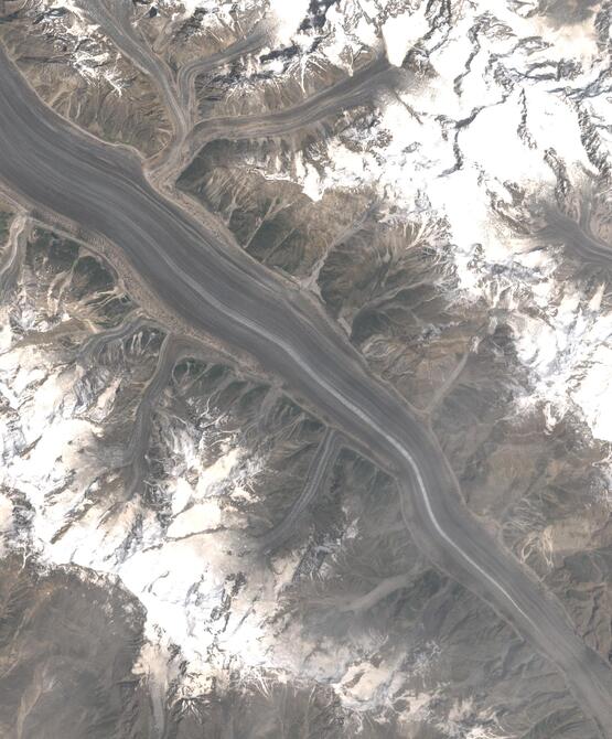 Aerial view of Biafo Glacier