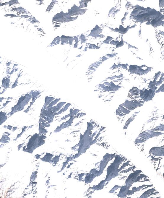 Aerial view of Biafo Glacier