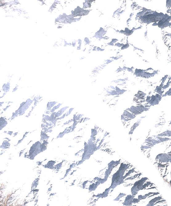 Aerial view of Biafo Glacier