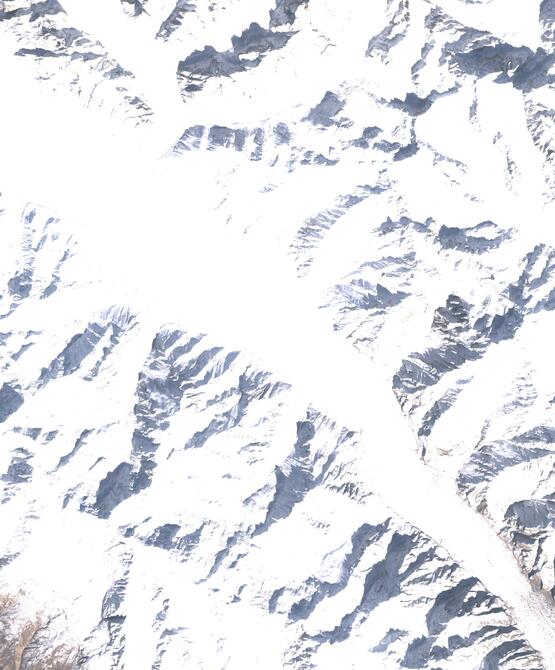 Aerial view of Biafo Glacier