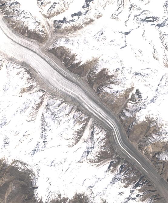 Aerial view of Biafo Glacier