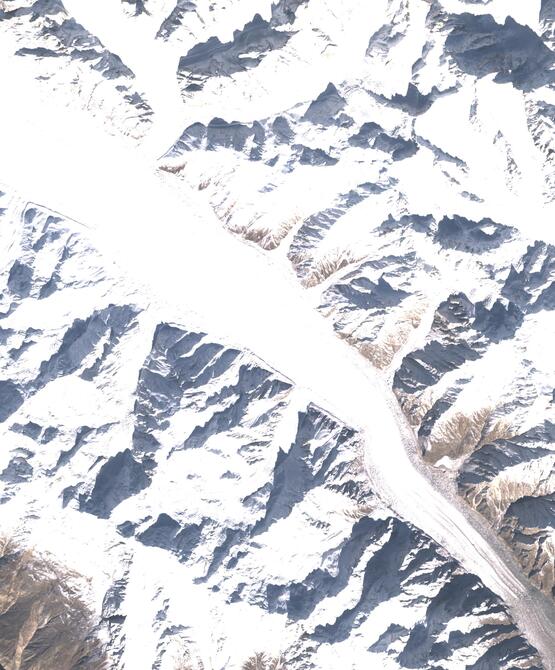 Aerial view of Biafo Glacier