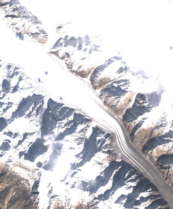 Aerial view of Biafo Glacier