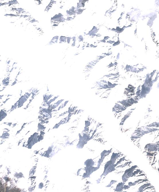 Aerial view of Biafo Glacier