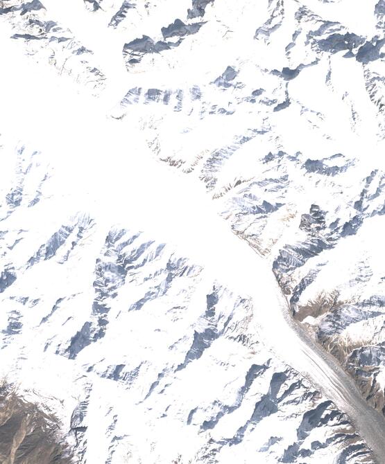 Aerial view of Biafo Glacier