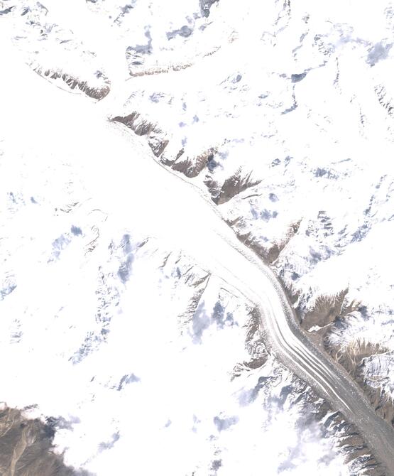 Aerial view of Biafo Glacier