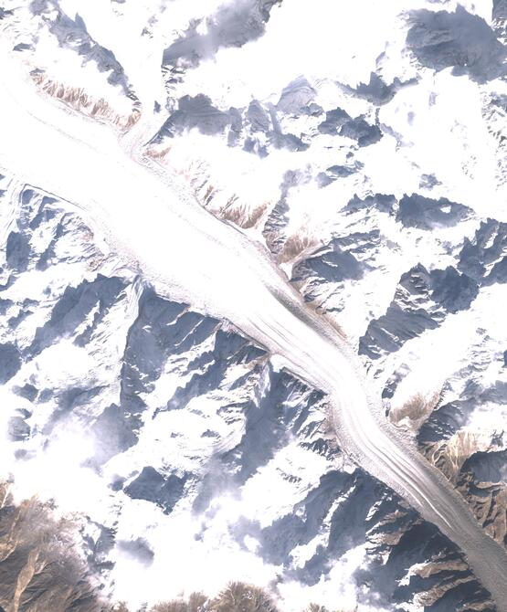 Aerial view of Biafo Glacier