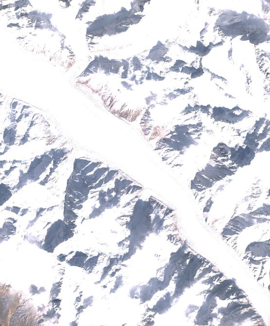 Aerial view of Biafo Glacier