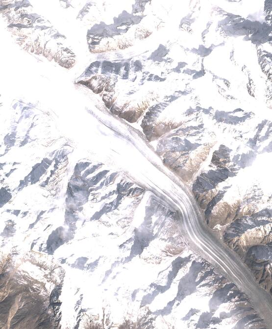 Aerial view of Biafo Glacier