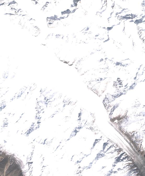 Aerial view of Biafo Glacier