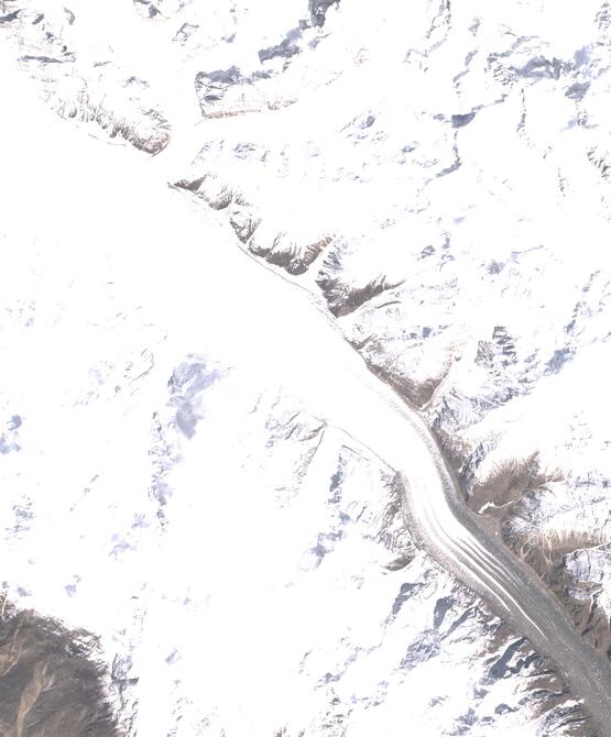 Aerial view of Biafo Glacier