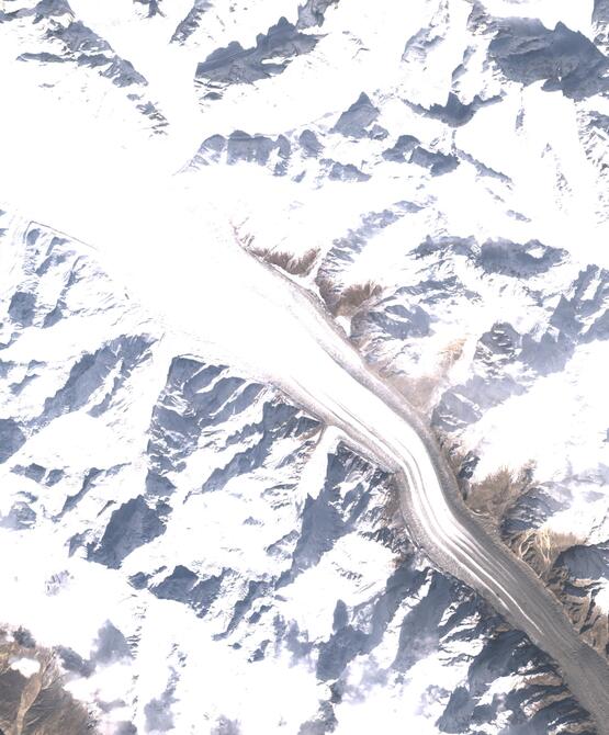 Aerial view of Biafo Glacier