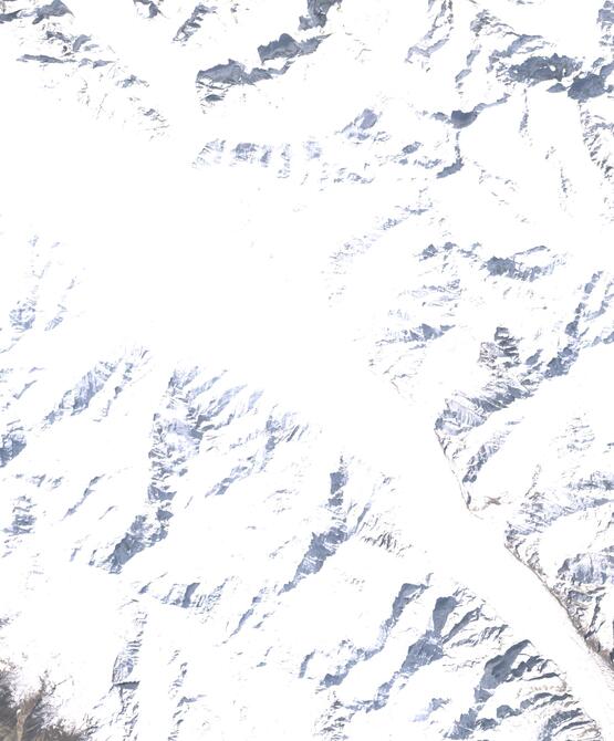 Aerial view of Biafo Glacier