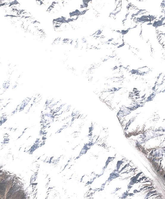 Aerial view of Biafo Glacier