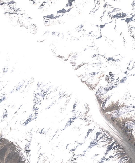 Aerial view of Biafo Glacier