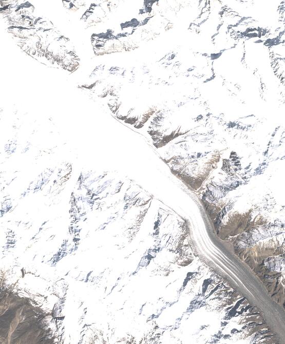 Aerial view of Biafo Glacier