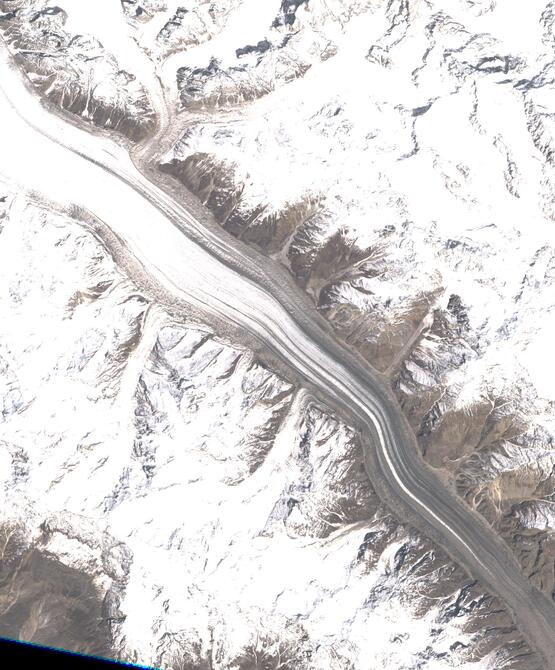 Aerial view of Biafo Glacier