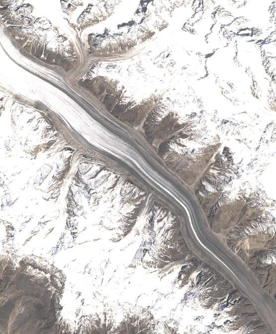 Aerial view of Biafo Glacier