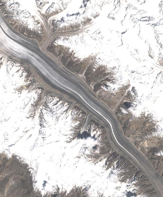 Aerial view of Biafo Glacier