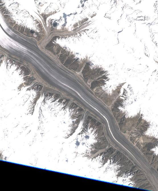 Aerial view of Biafo Glacier