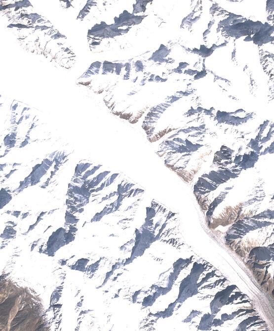 Aerial view of Biafo Glacier