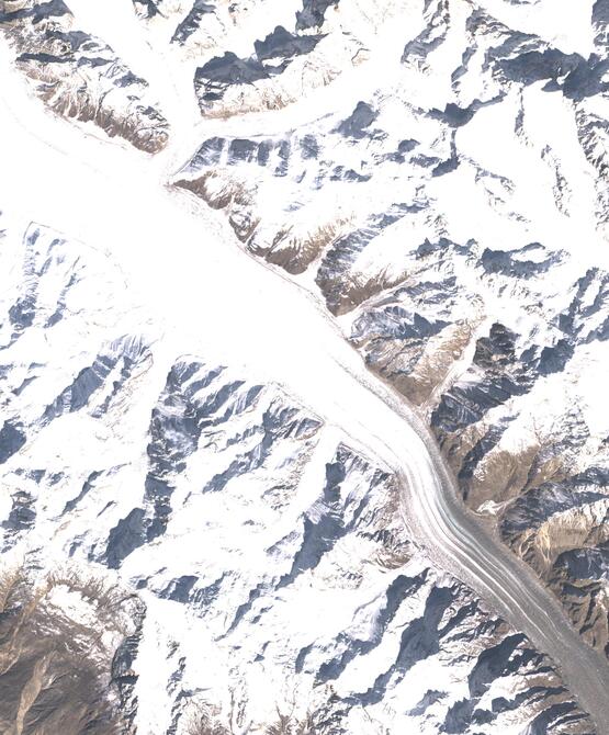 Aerial view of Biafo Glacier