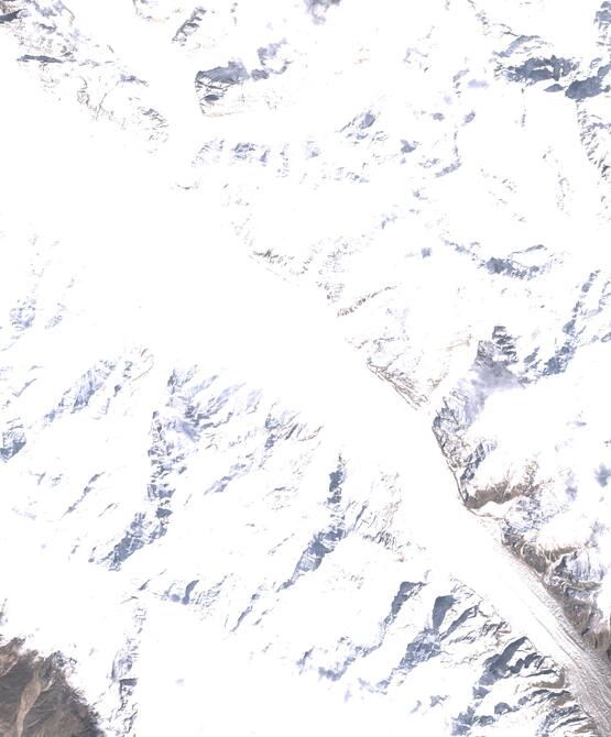 Aerial view of Biafo Glacier