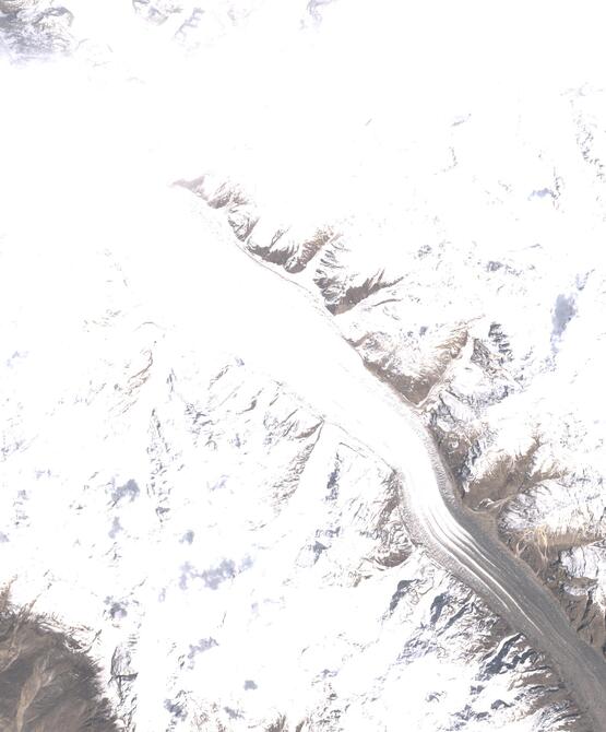 Aerial view of Biafo Glacier
