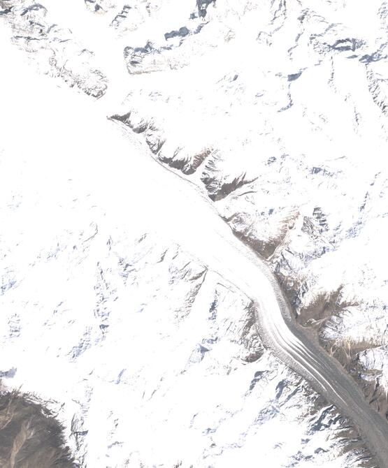 Aerial view of Biafo Glacier
