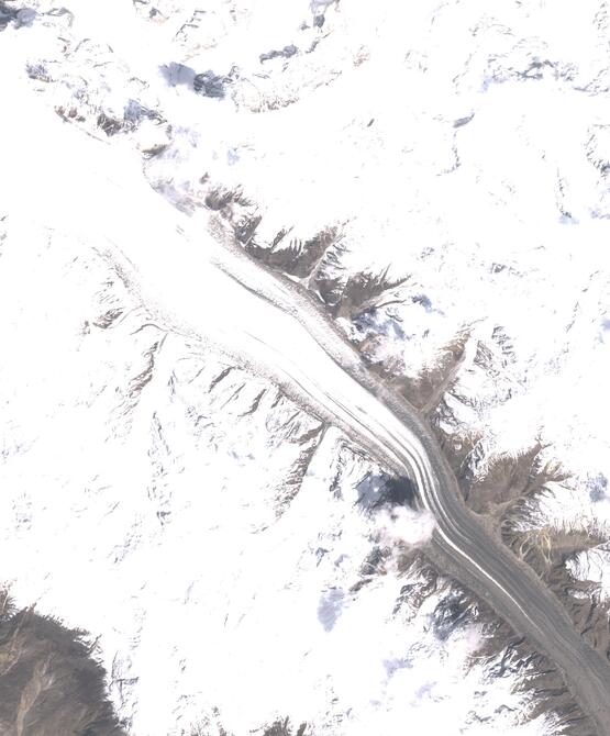 Aerial view of Biafo Glacier