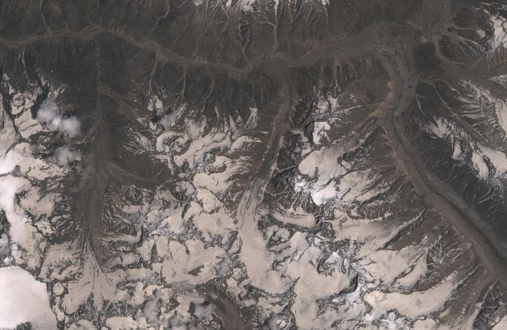 Aerial view of Chhota Shigri Glacier