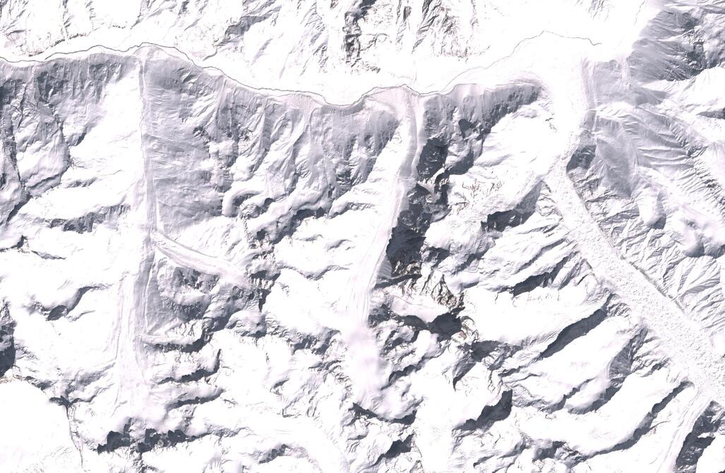 Aerial view of Chhota Shigri Glacier