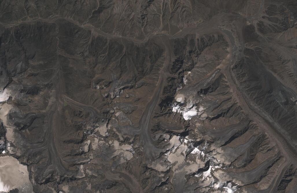 Aerial view of Chhota Shigri Glacier