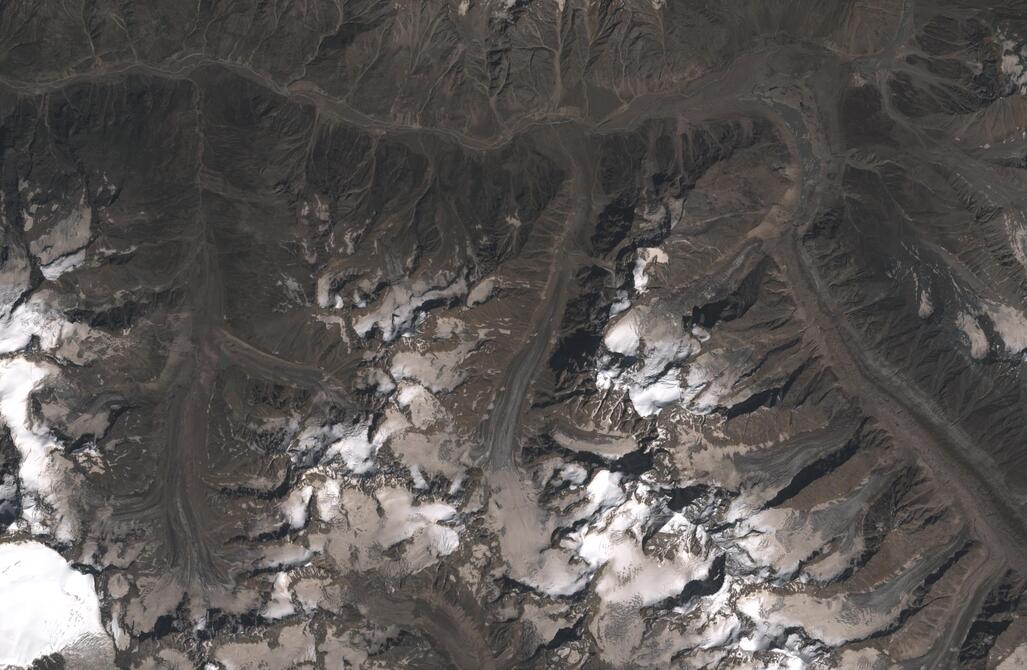 Aerial view of Chhota Shigri Glacier