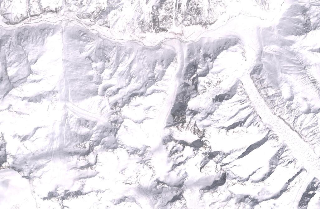 Aerial view of Chhota Shigri Glacier