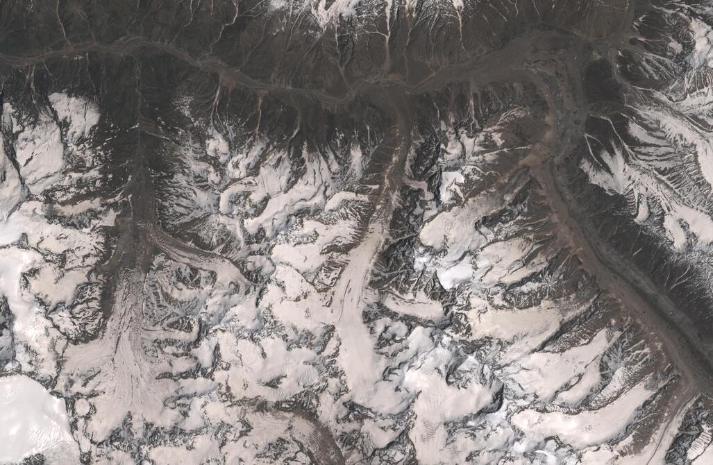 Aerial view of Chhota Shigri Glacier