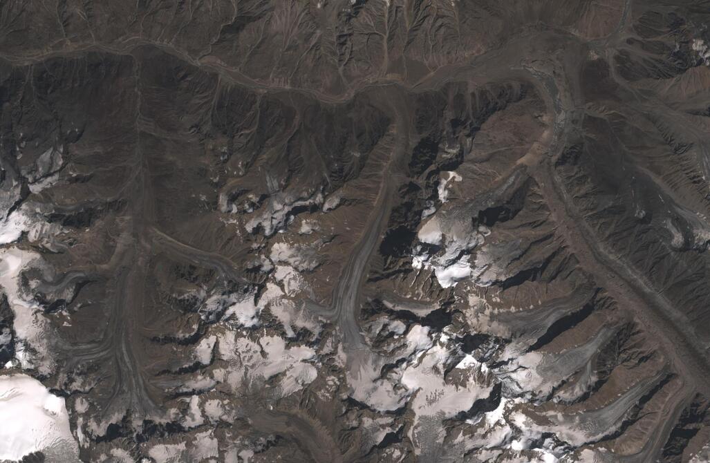 Aerial view of Chhota Shigri Glacier