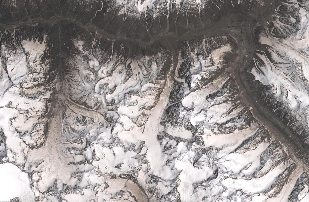 Aerial view of Chhota Shigri Glacier